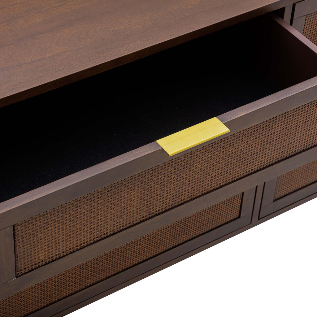 Sierra 60" Cane 6-Drawer Dresser