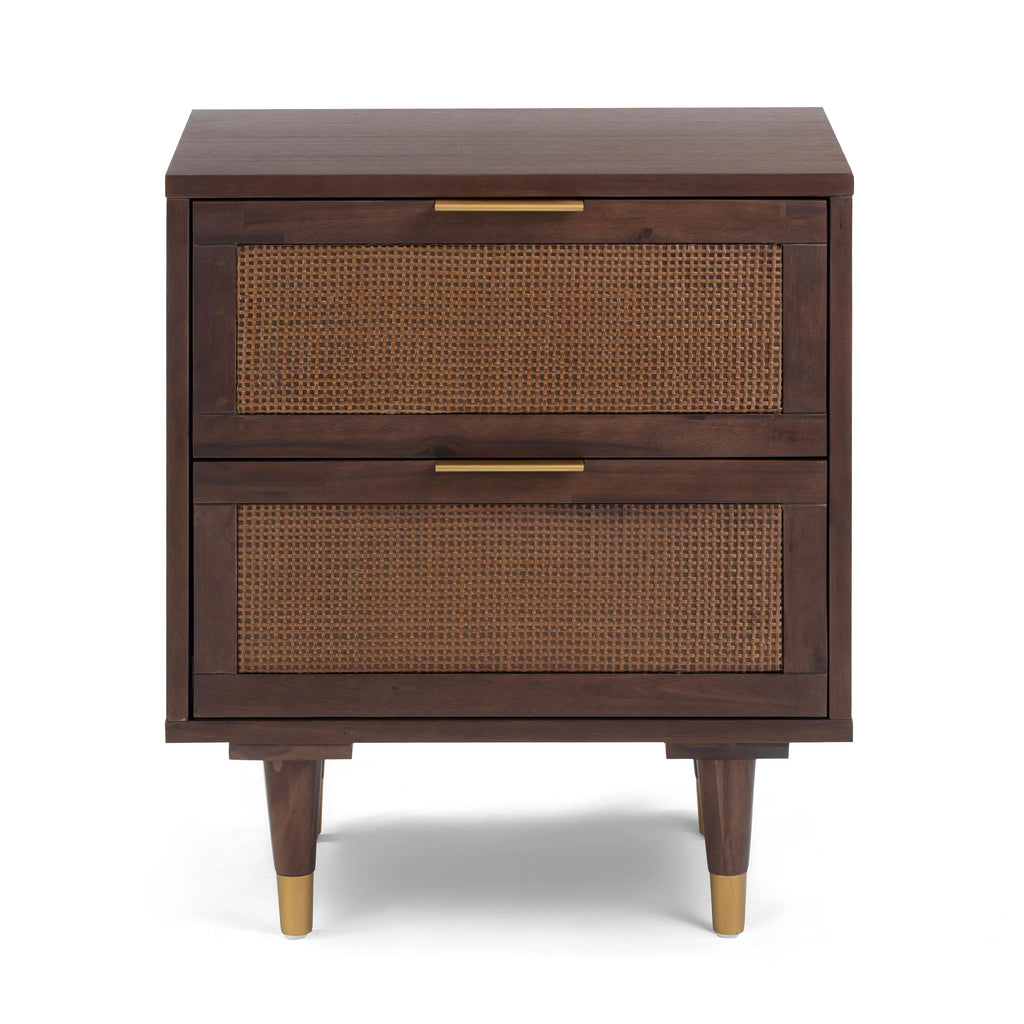 Sierra 22" Cane 2-Drawer Nightstand