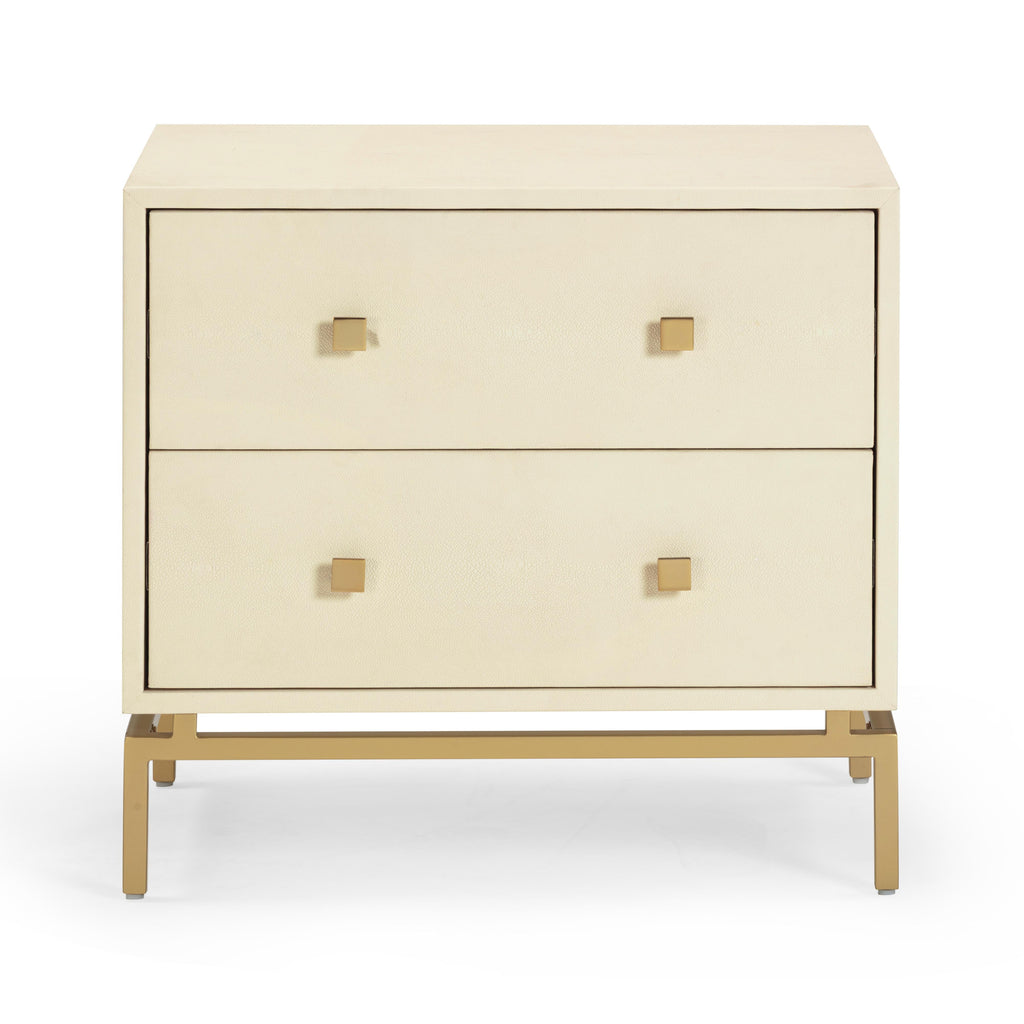 Pesce 25" Faux Shagreen 2-Drawer Nightstand