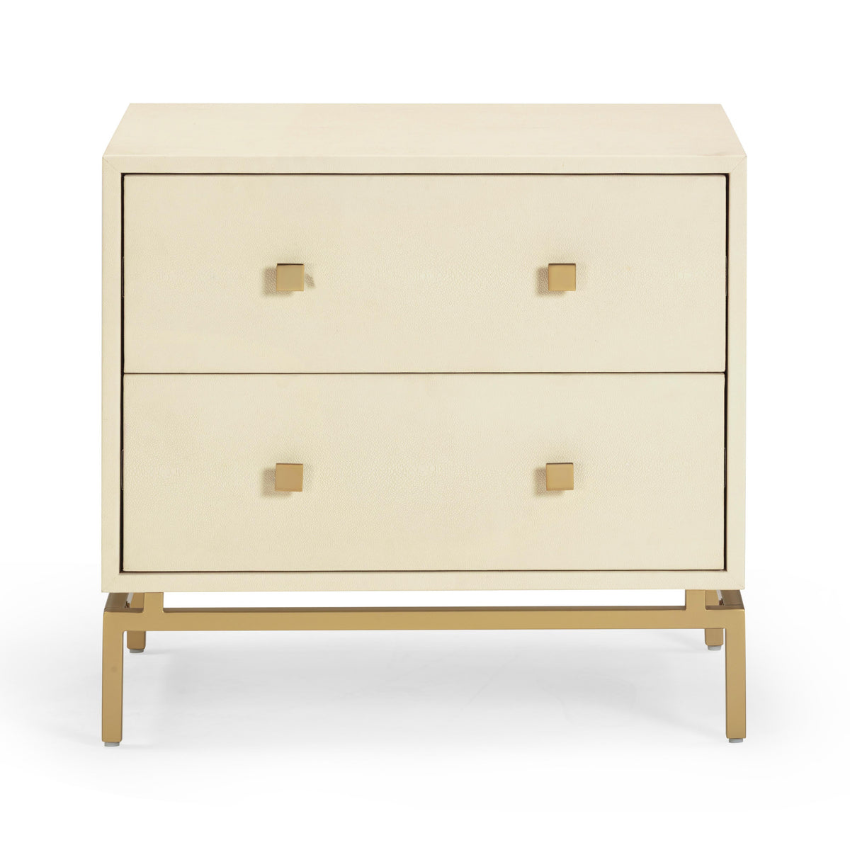 Pesce 25" Faux Shagreen 2-Drawer Nightstand — Cream null