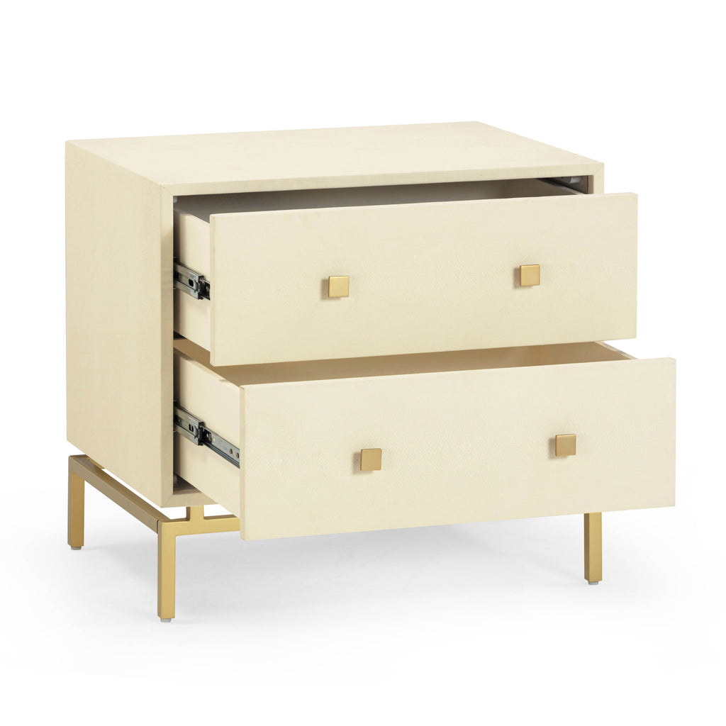 Pesce 25" Faux Shagreen 2-Drawer Nightstand