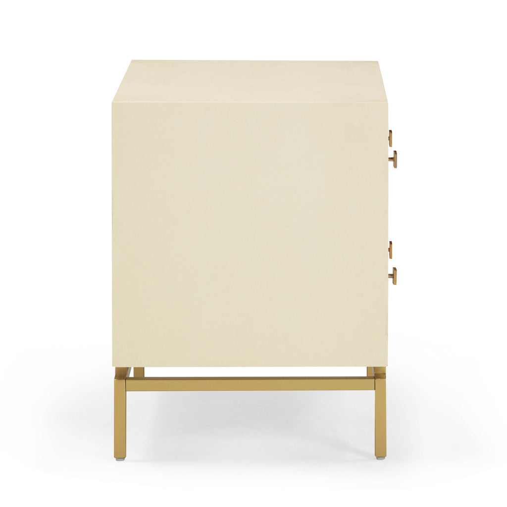 Pesce 25" Faux Shagreen 2-Drawer Nightstand