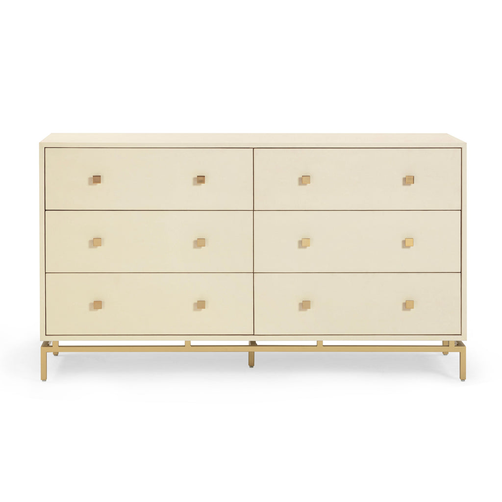 Pesce 57" Faux Shagreen 6-Drawer Dresser