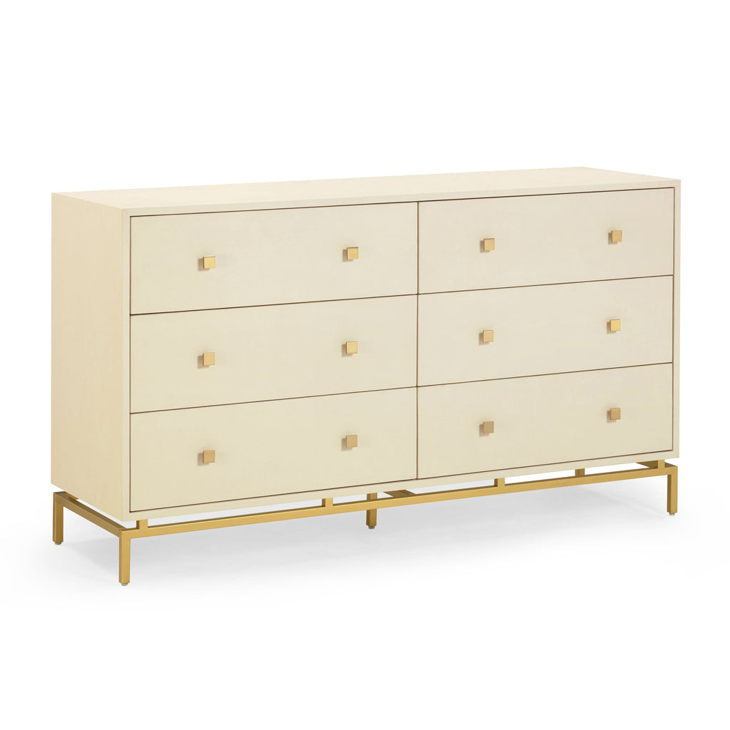 Pesce 57" Faux Shagreen 6-Drawer Dresser