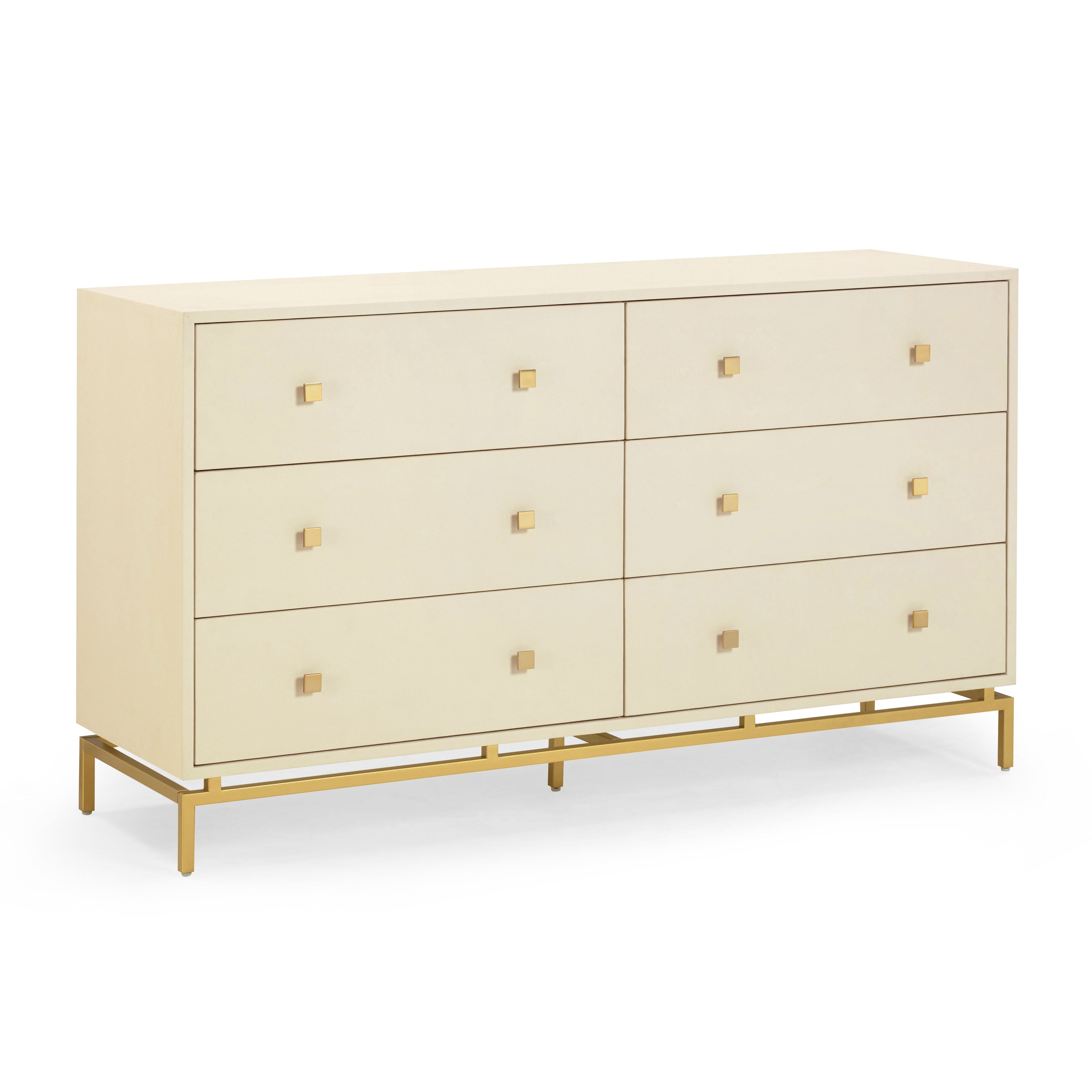Pesce 57" Faux Shagreen 6-Drawer Dresser