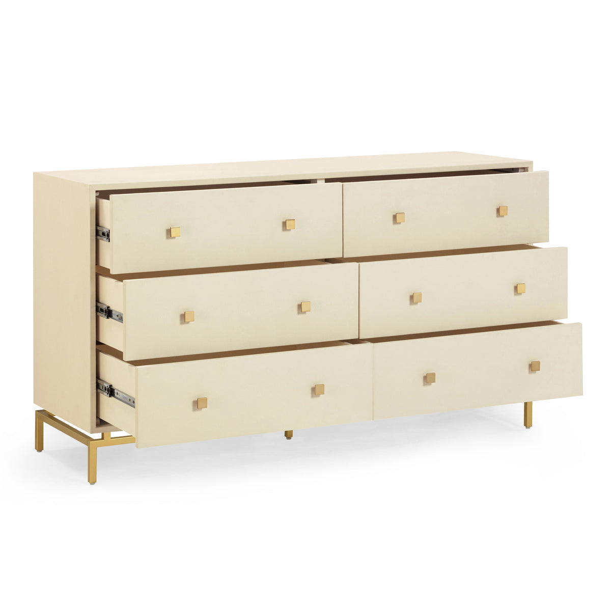 Pesce 57" Faux Shagreen 6-Drawer Dresser