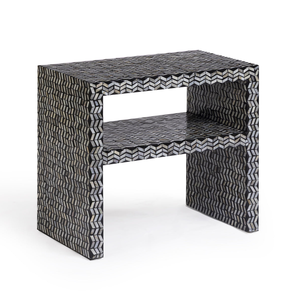 Derry 22" Capiz Shell Nightstand — Black null