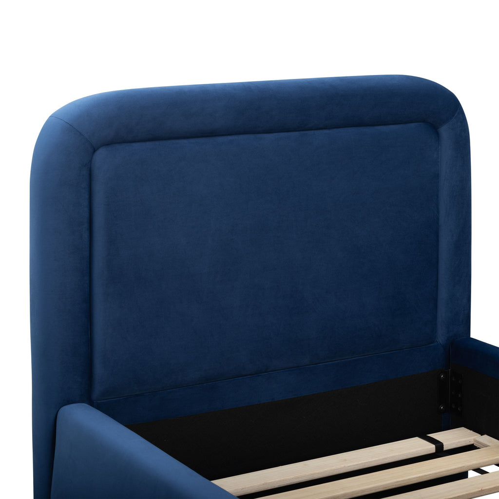 Briella Performance Velvet Trundle Bed in Twin