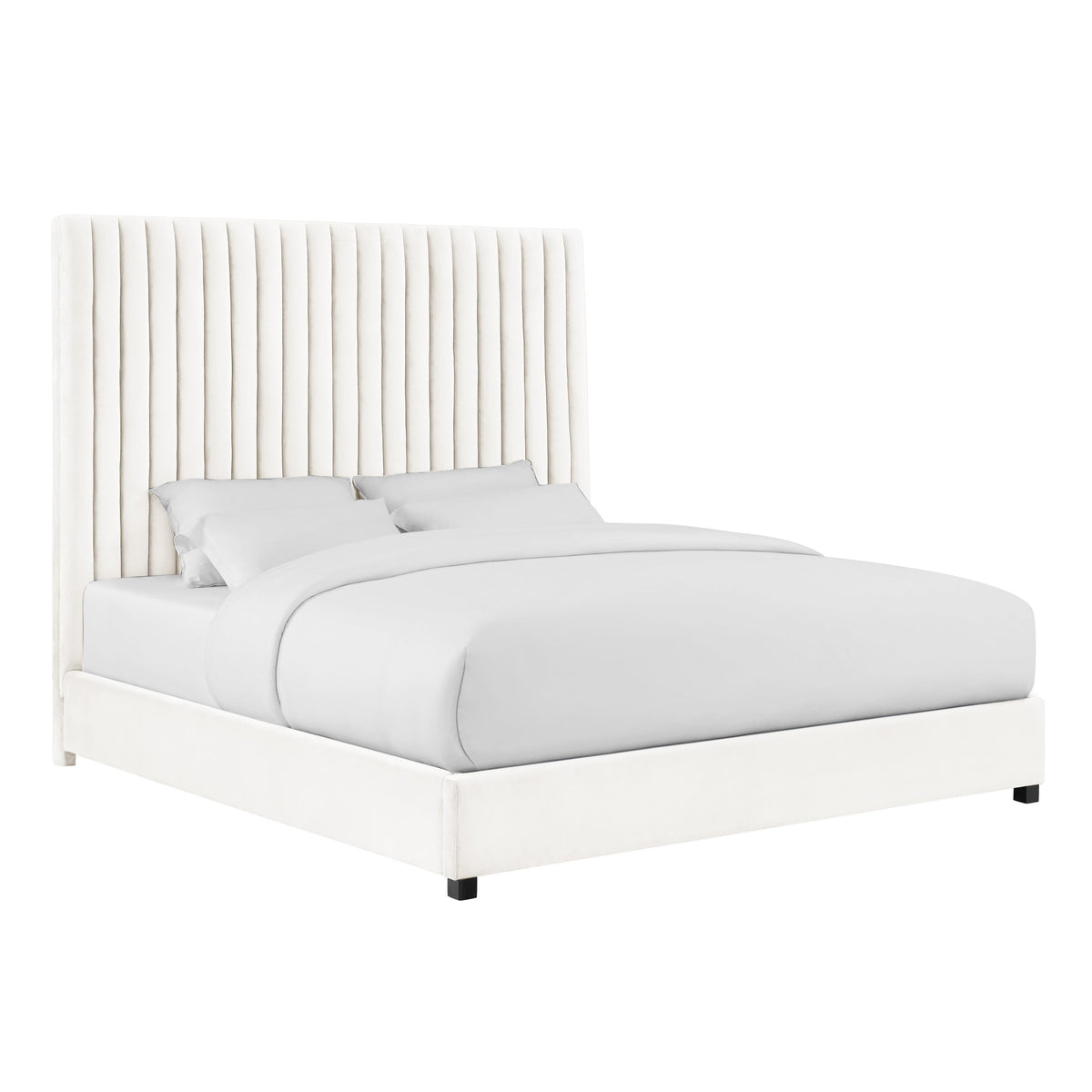 Arabelle Performance Velvet Bed — White King