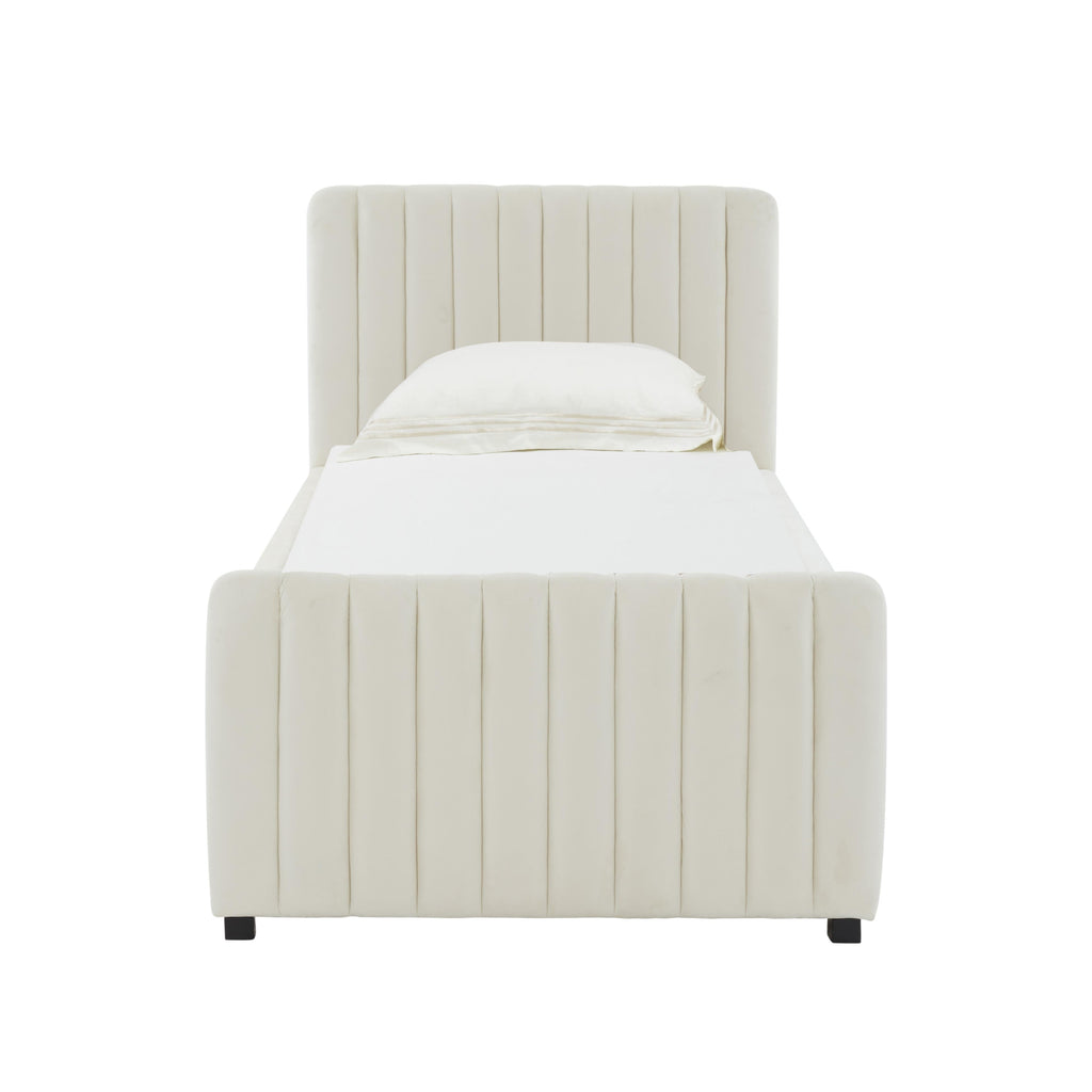 Angela Performance Velvet Trundle Bed in Twin