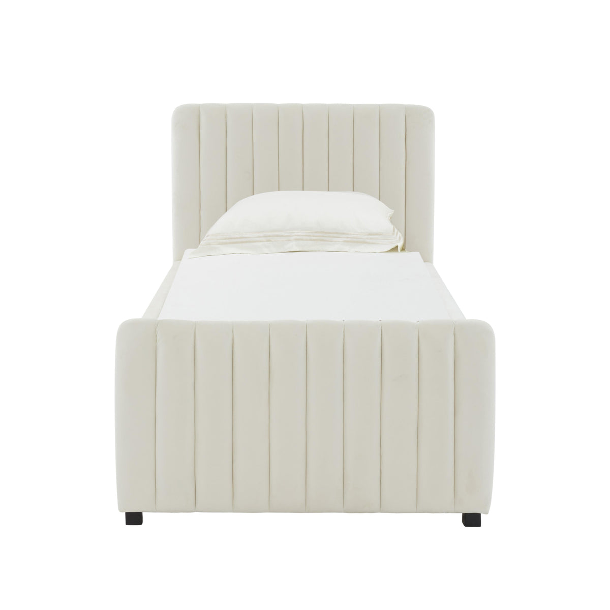 Angela Performance Velvet Trundle Bed in Twin
