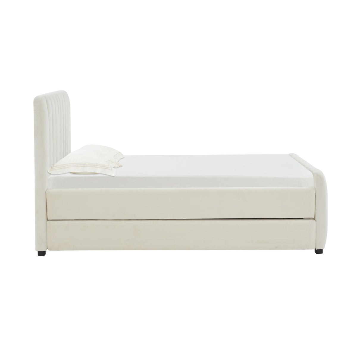 Angela Performance Velvet Trundle Bed in Twin