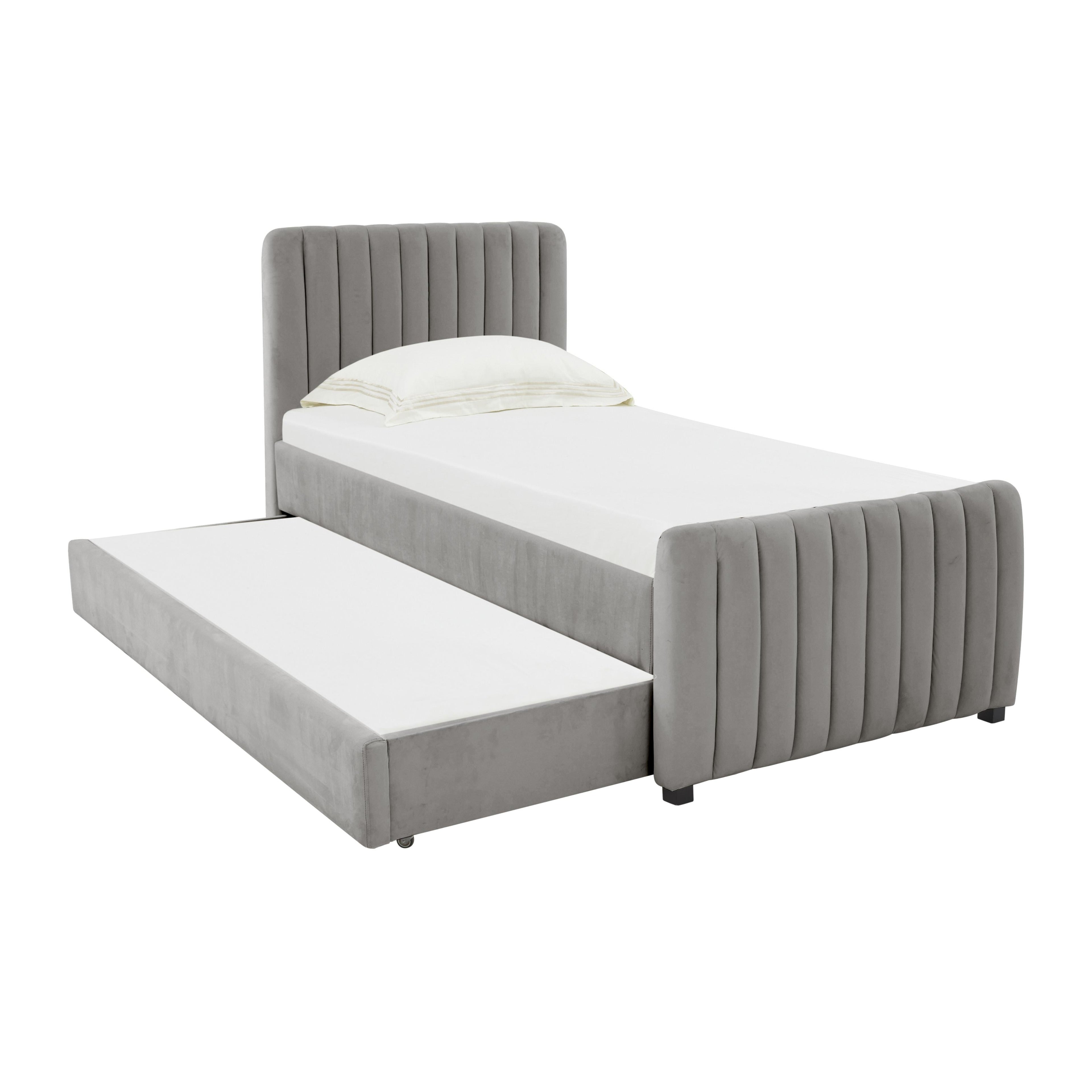 Angela Performance Velvet Trundle Bed in Twin