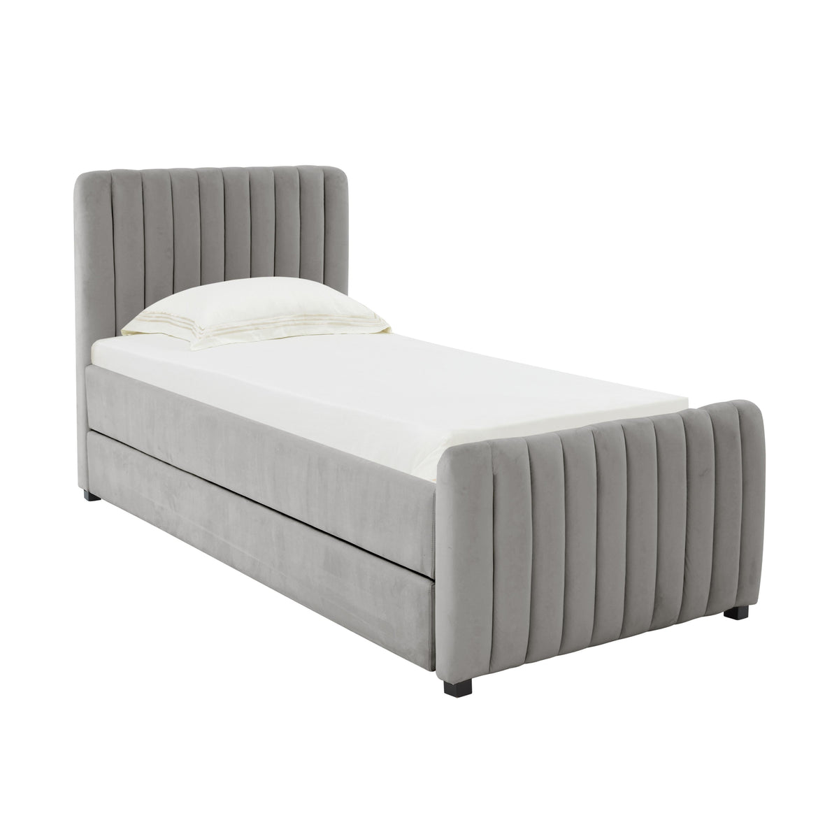 Angela Performance Velvet Trundle Bed in Twin