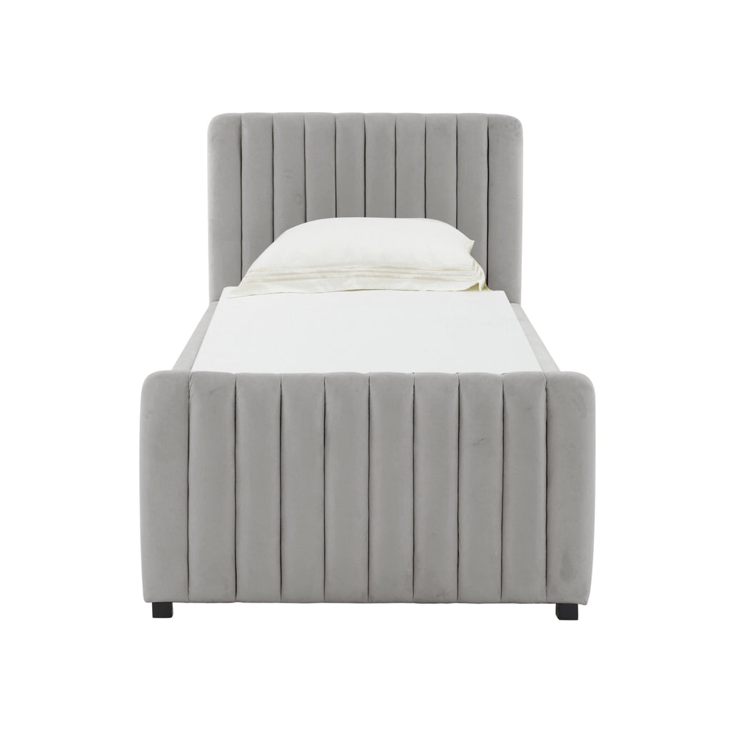 Angela Performance Velvet Trundle Bed in Twin