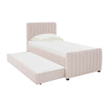 Angela Performance Velvet Trundle Bed in Twin