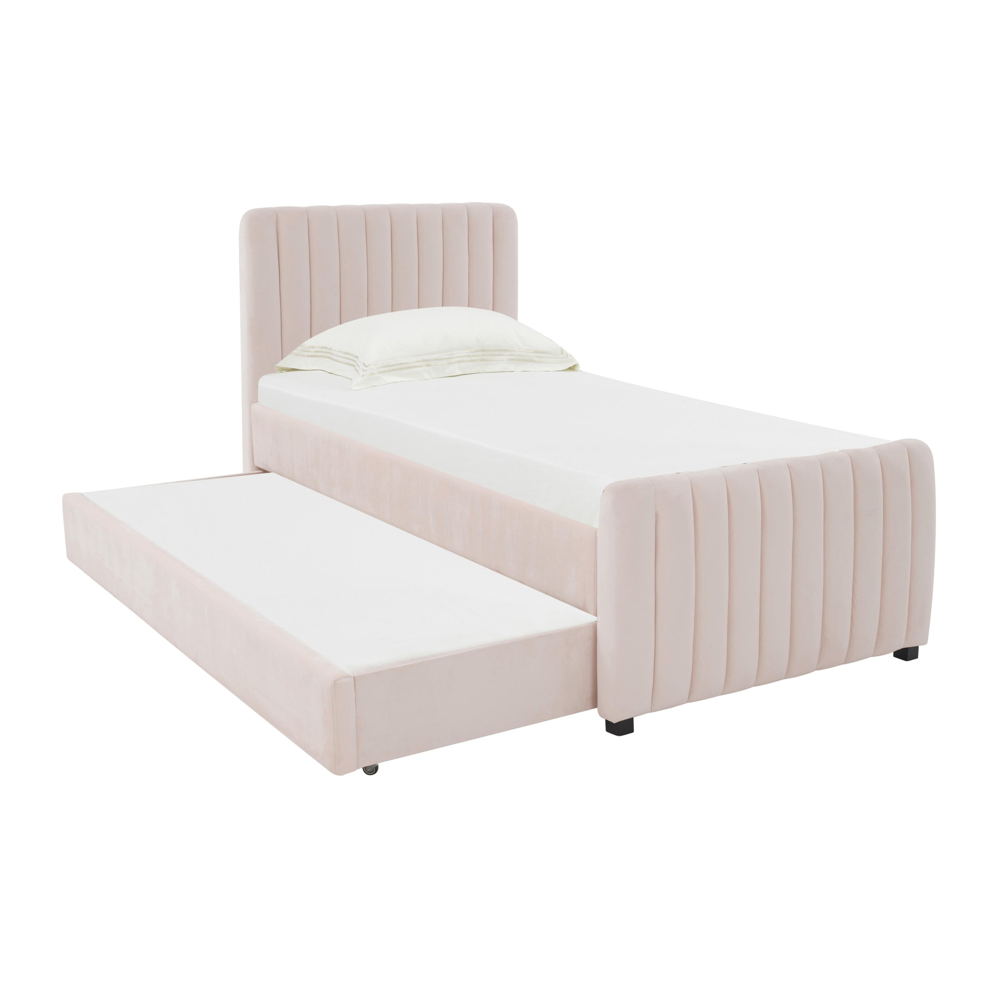 Angela Performance Velvet Trundle Bed in Twin