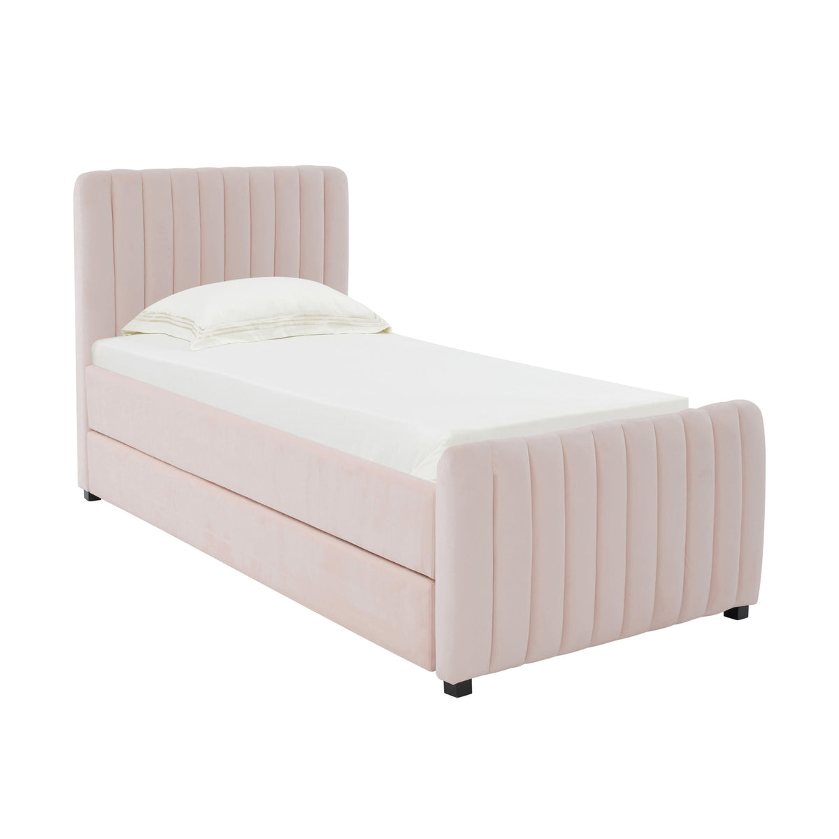 Angela Performance Velvet Trundle Bed in Twin