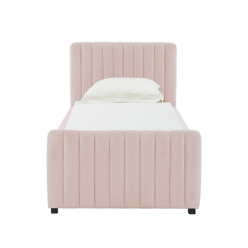 Angela Performance Velvet Trundle Bed in Twin