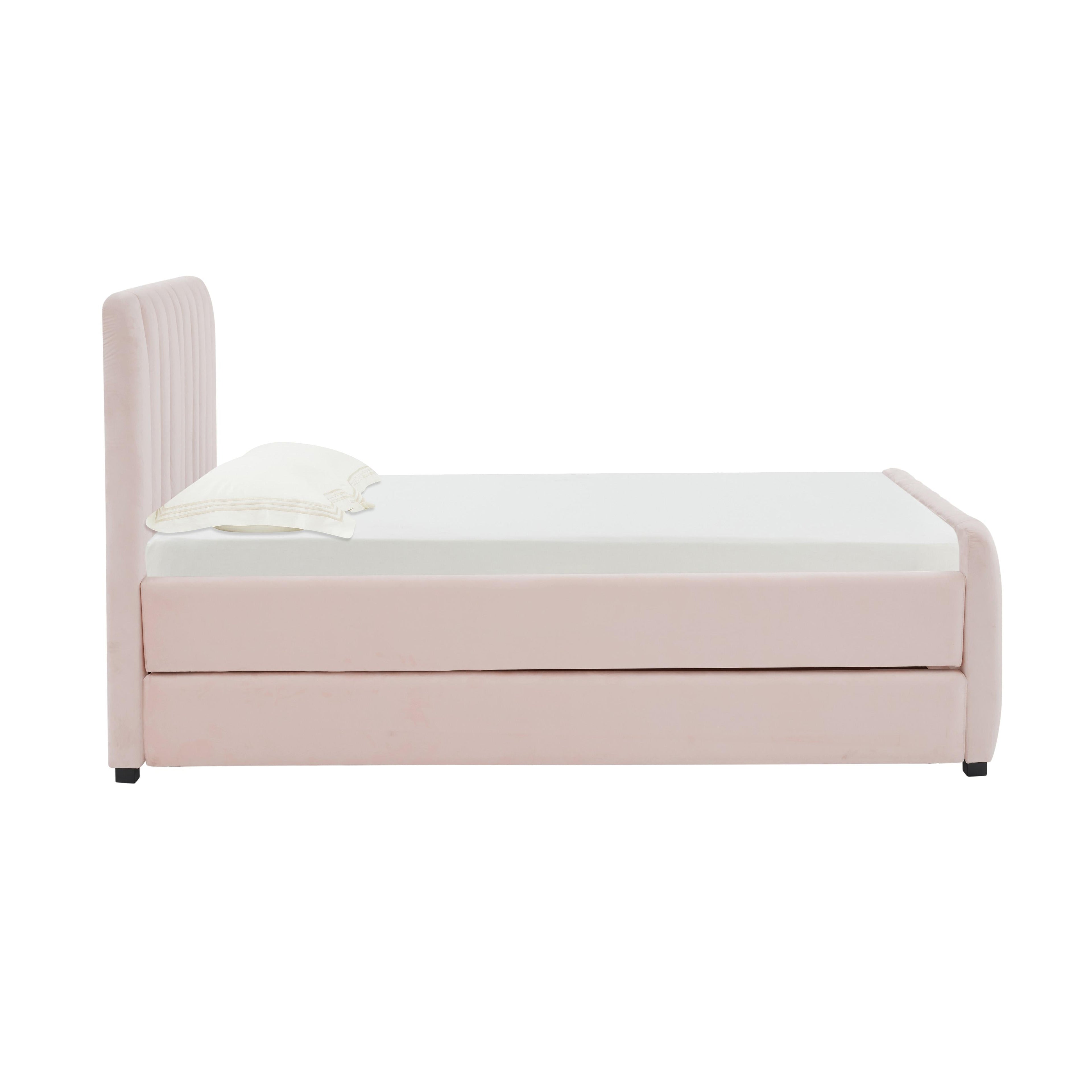 Angela Performance Velvet Trundle Bed in Twin
