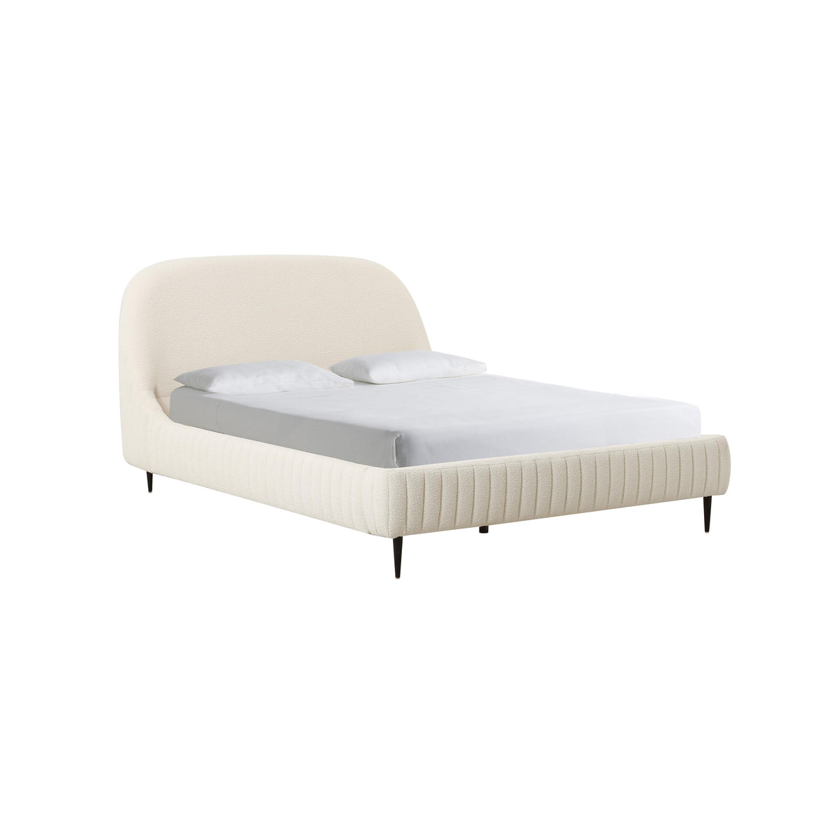 Denise Cream Boucle Bed — Cream Queen