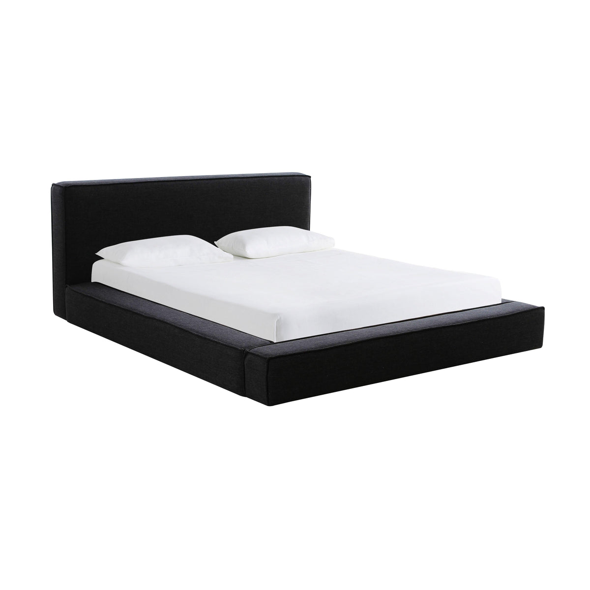 Olafur Performance Linen Upholstered Bed — Black King
