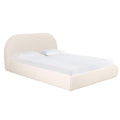 Bara Cream Textured Performance Velvet Bed — Cream Queen