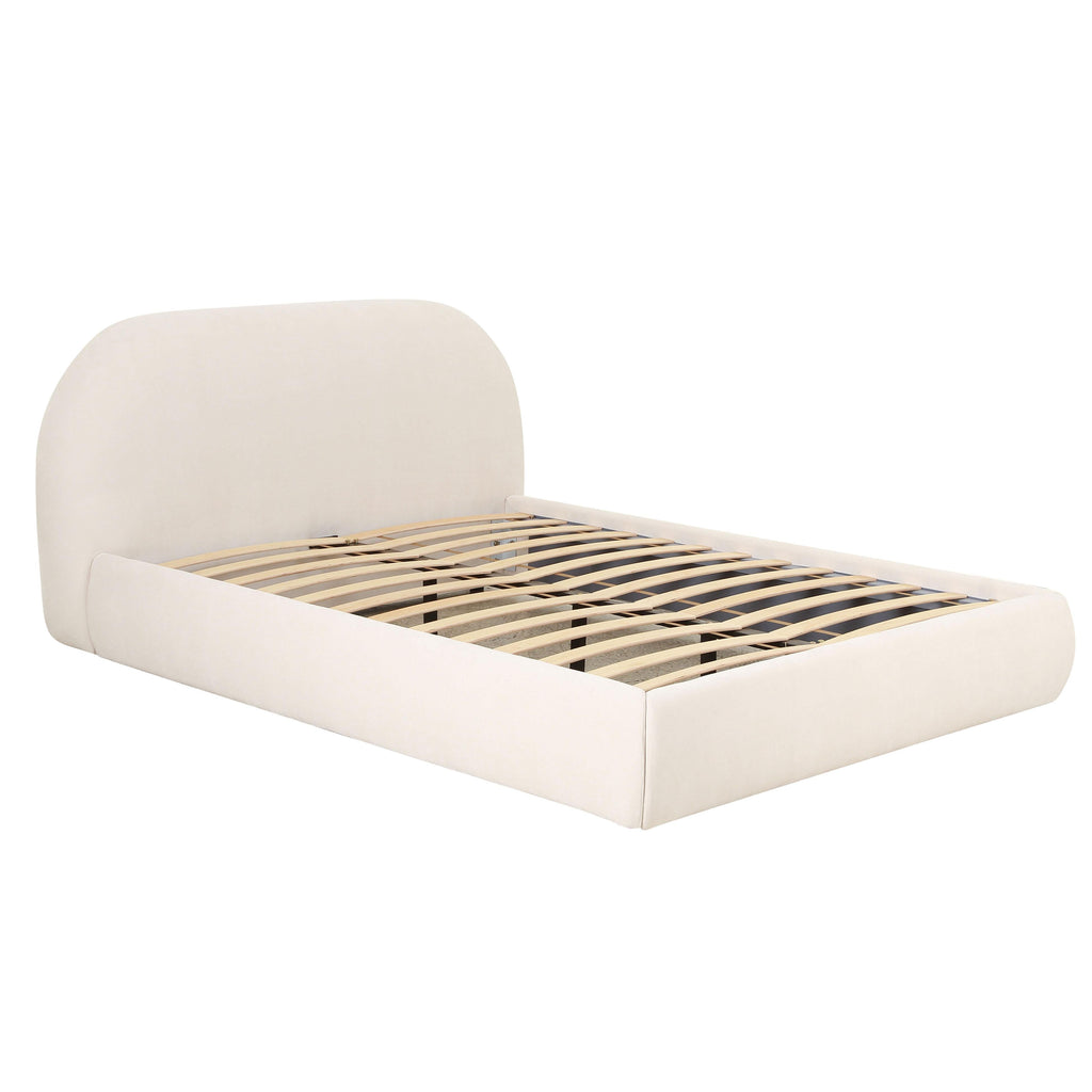 Bara Cream Textured Performance Velvet Bed