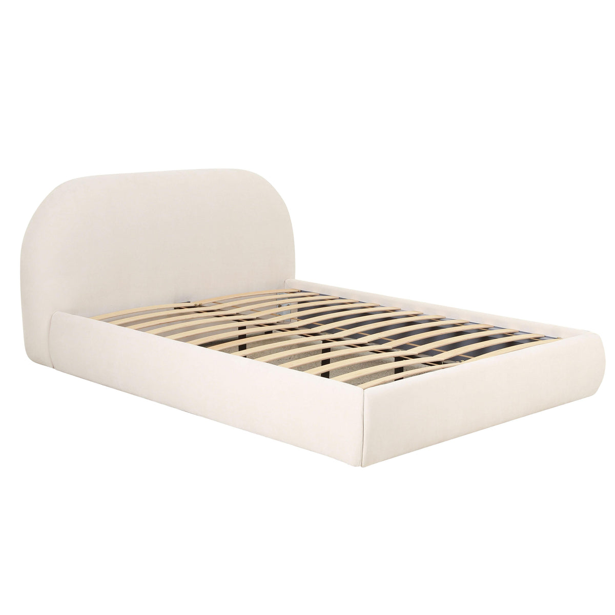 Bara Cream Textured Performance Velvet Bed