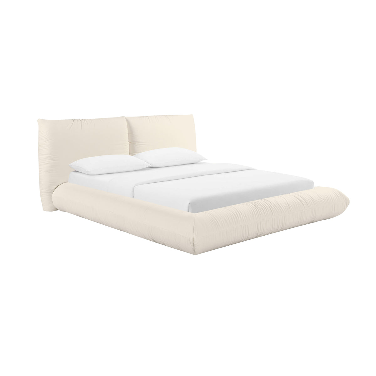 Romp Cream Upcycled Performance Linen Bed — Cream Queen