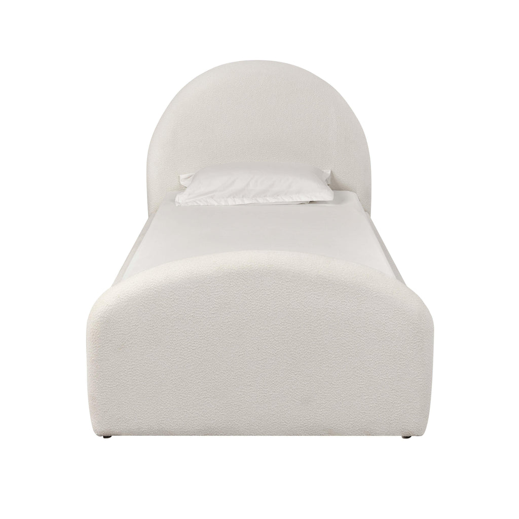 Moon Cream Performance Boucle Twin Bed