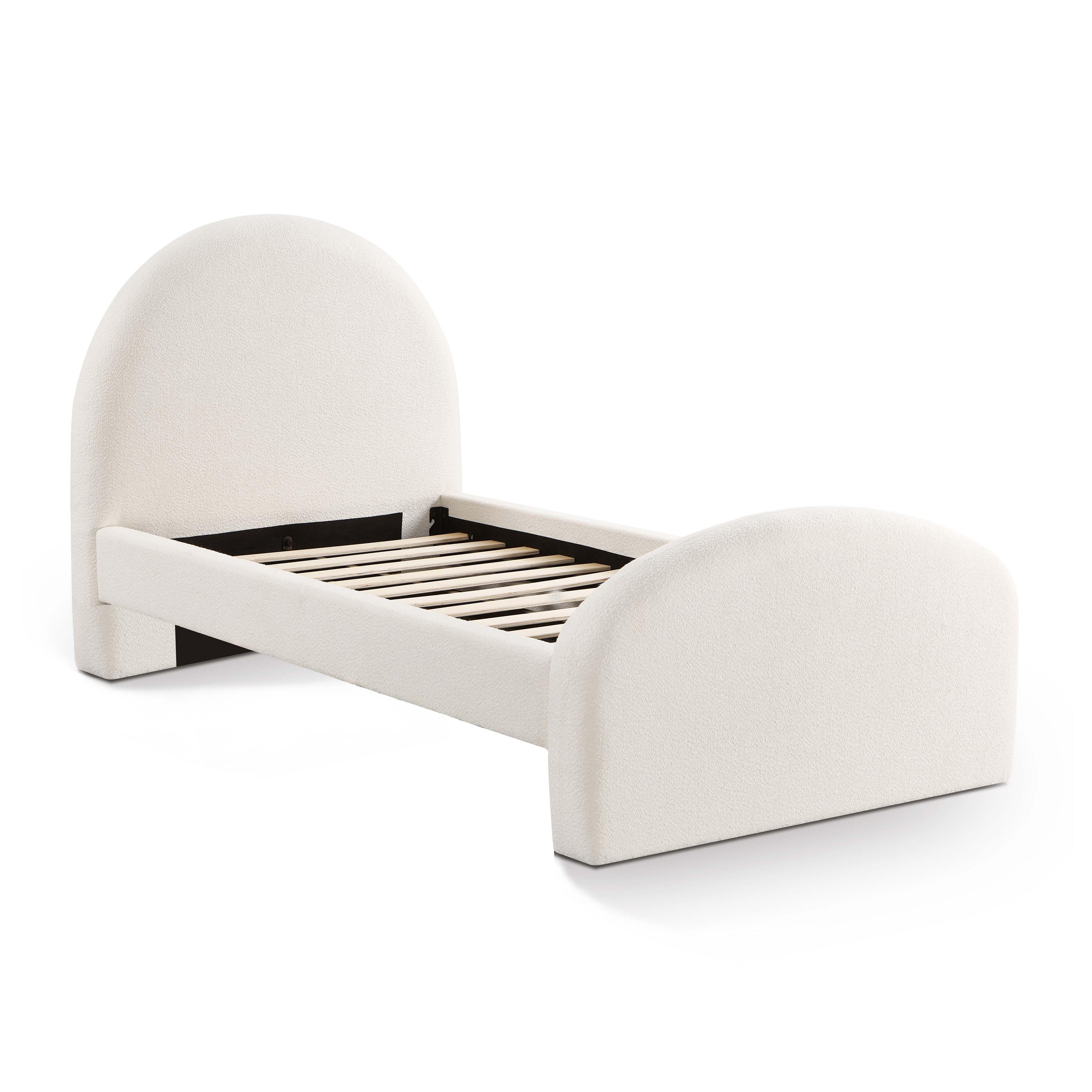 Moon Cream Performance Boucle Twin Bed