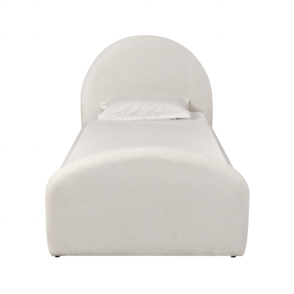 Moon Cream Performance Boucle Twin Trundle Bed