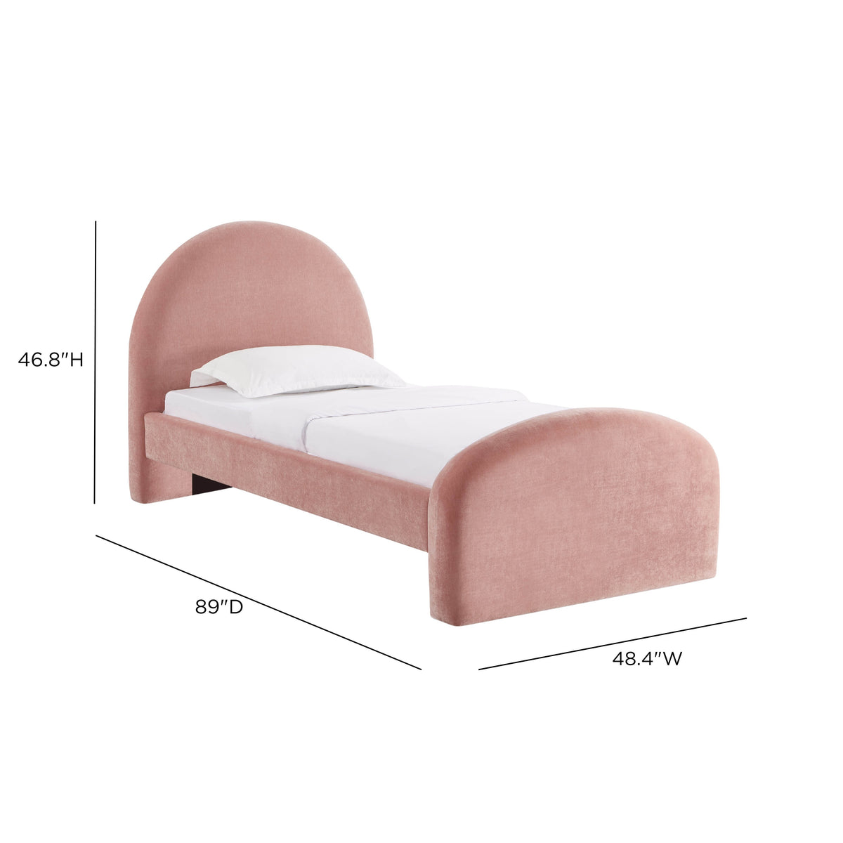 Moon Rose Upcycled Contract-Grade Chenille Twin Bed