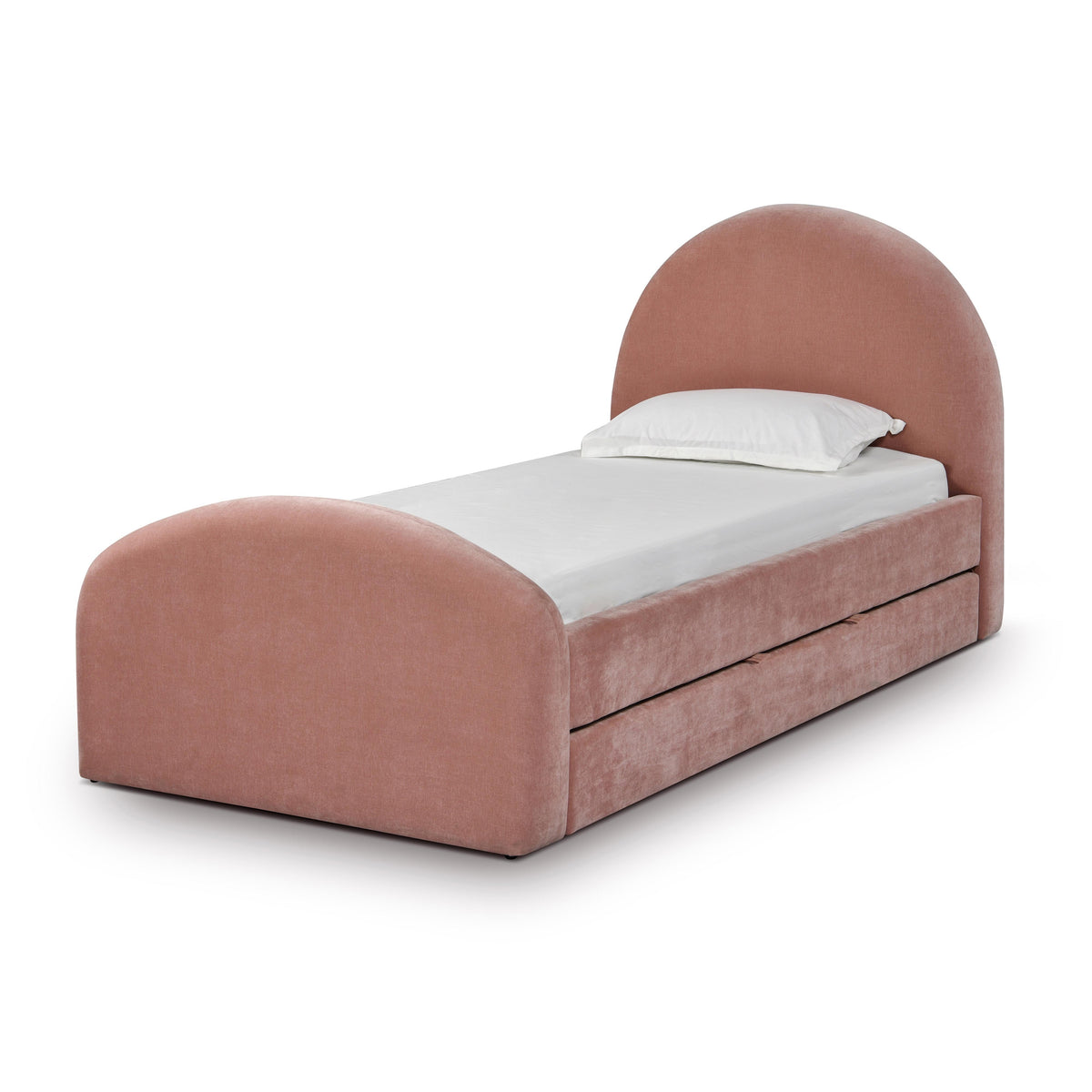 Moon Rose Upcycled Contract-Grade Chenille Twin Trundle Bed
