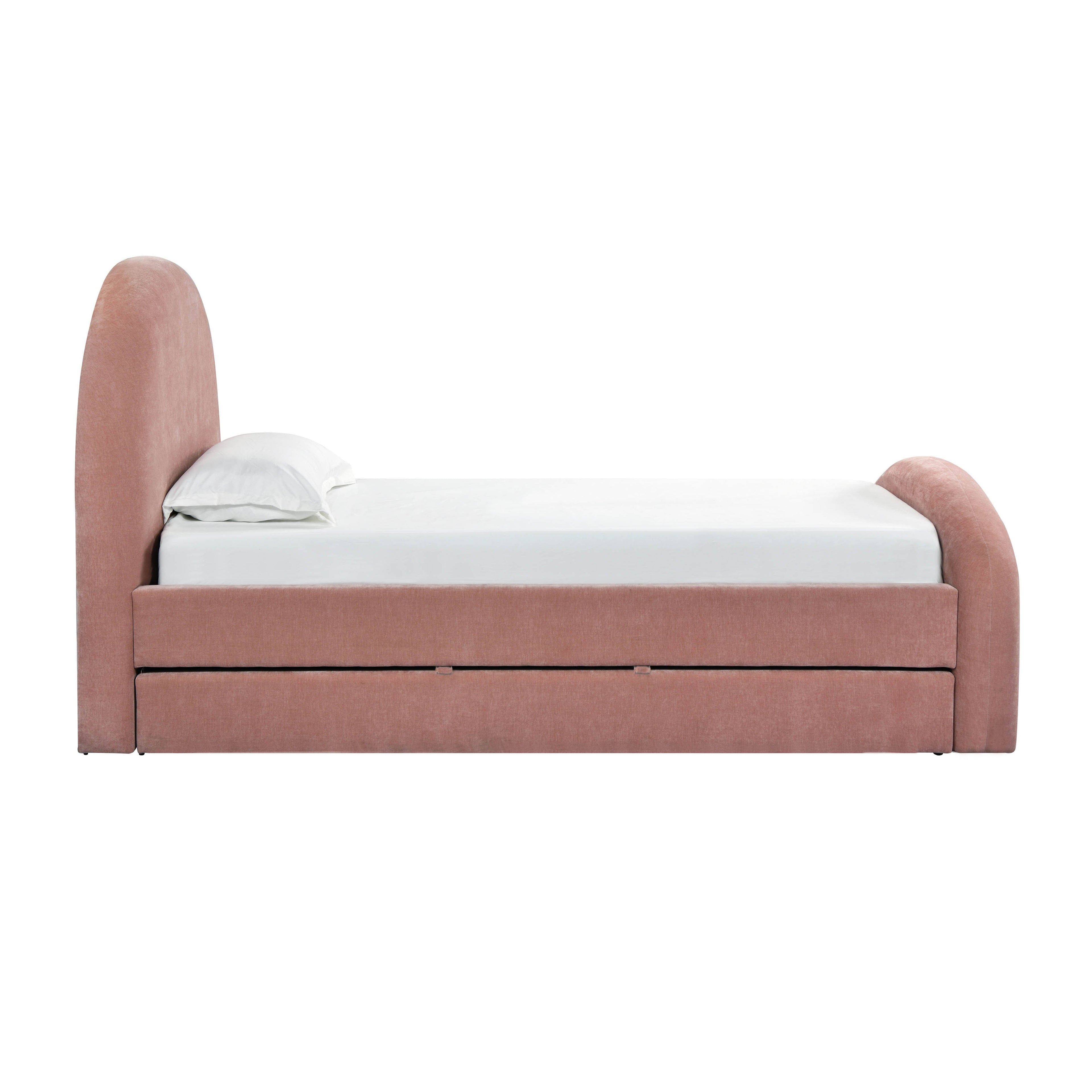 Moon Rose Upcycled Contract-Grade Chenille Twin Trundle Bed