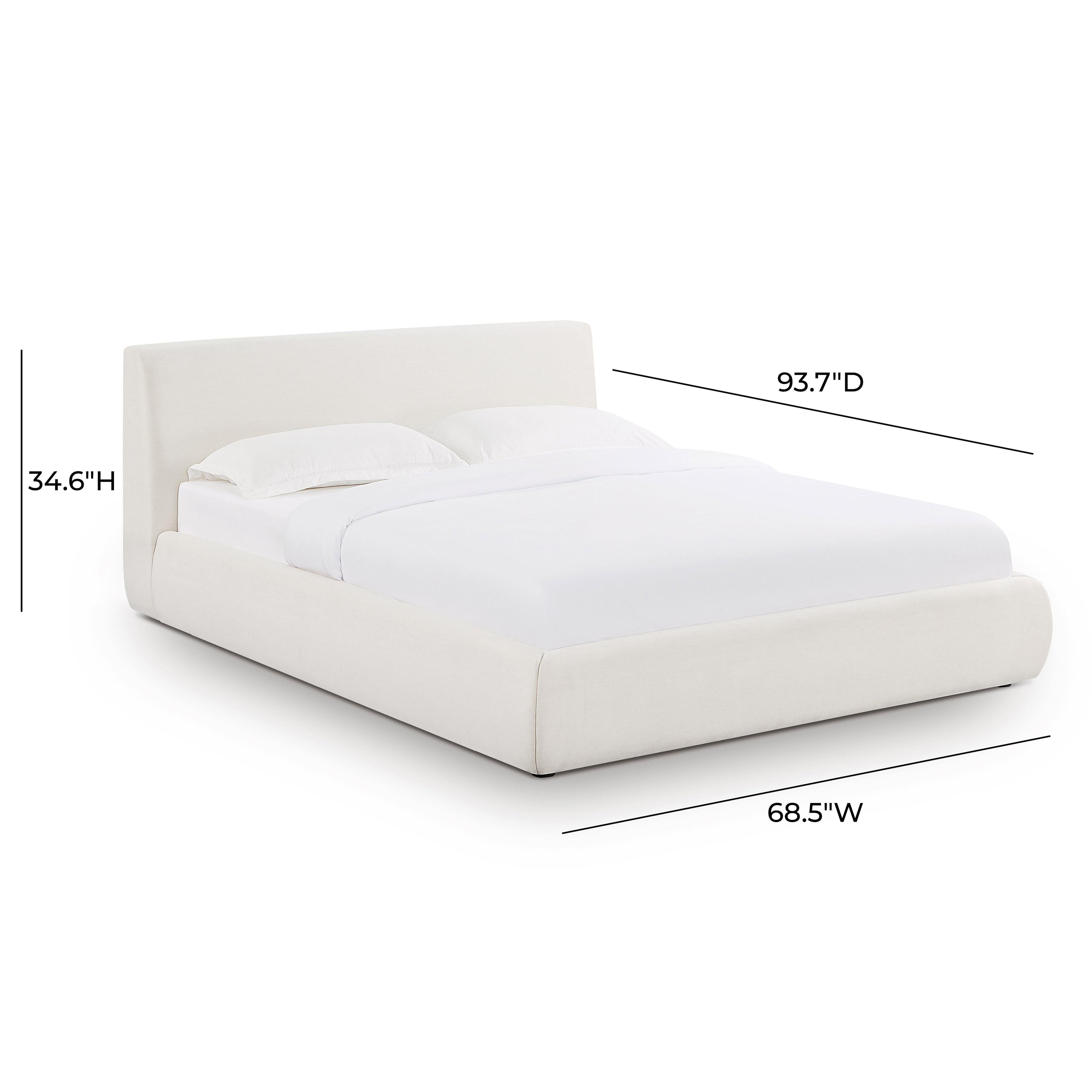 Isla Cream Upcycled Performance Linen Bed