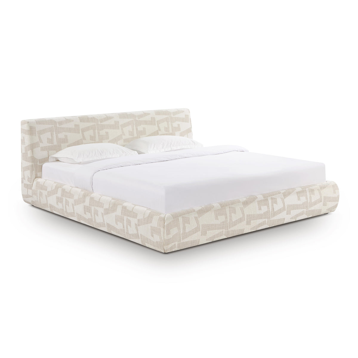 Isla Cream Jacquard Pattern Bed — Cream King