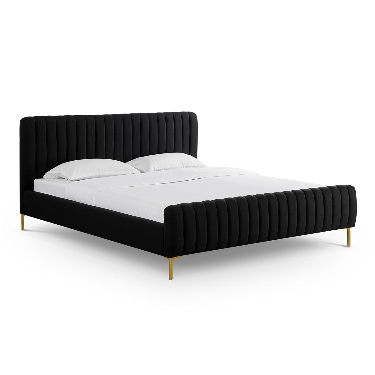 Angela Upcycled Performance Linen Bed — Black King