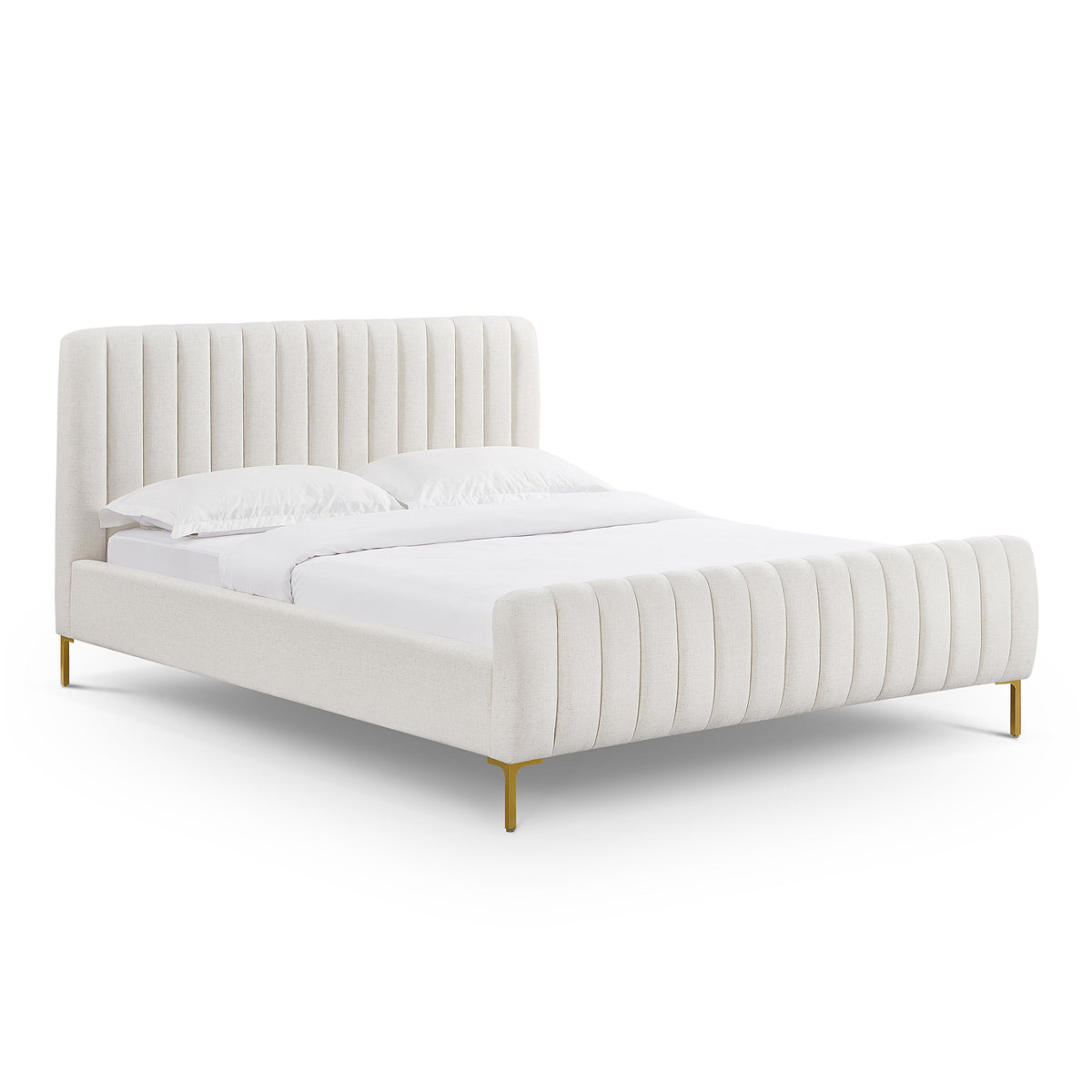 Angela Upcycled Performance Linen Bed — Natural Queen