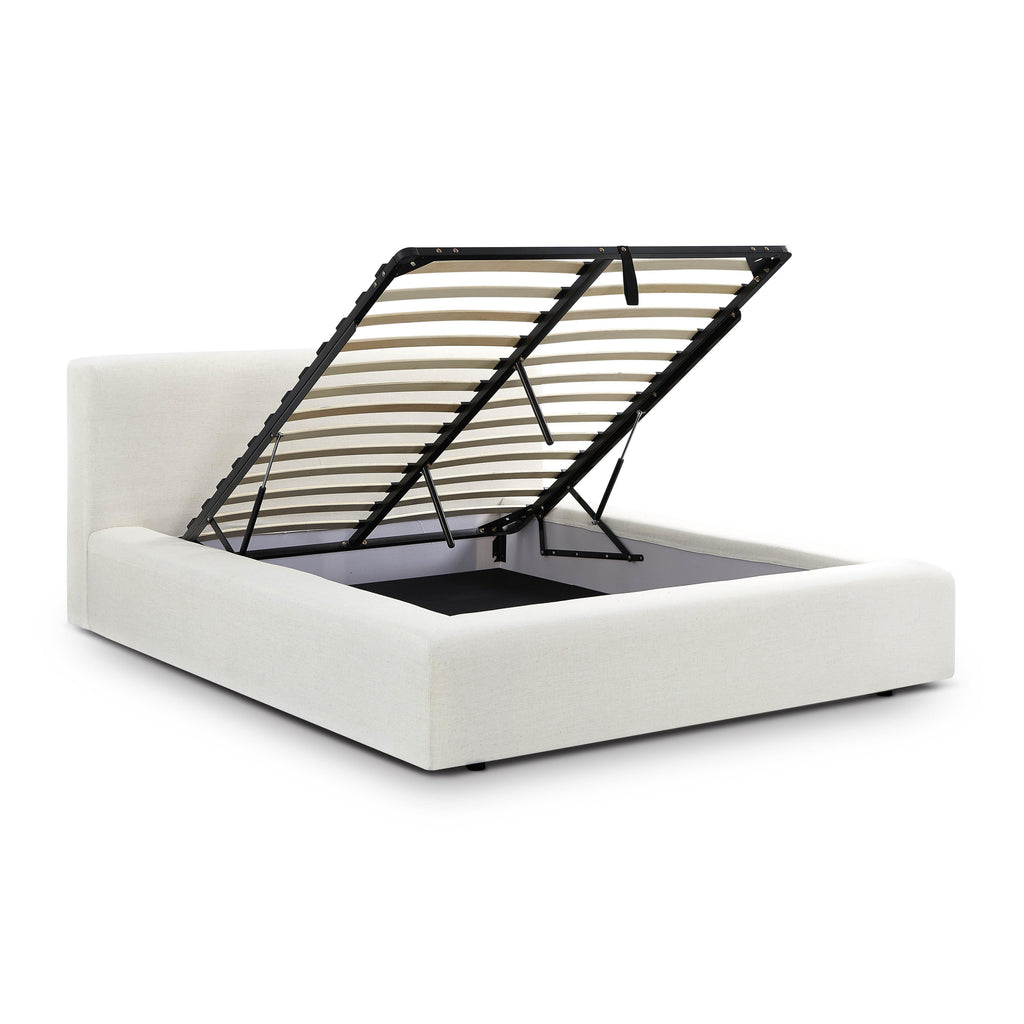 Meena Cream Upcycled Performance Linen Storage Bed