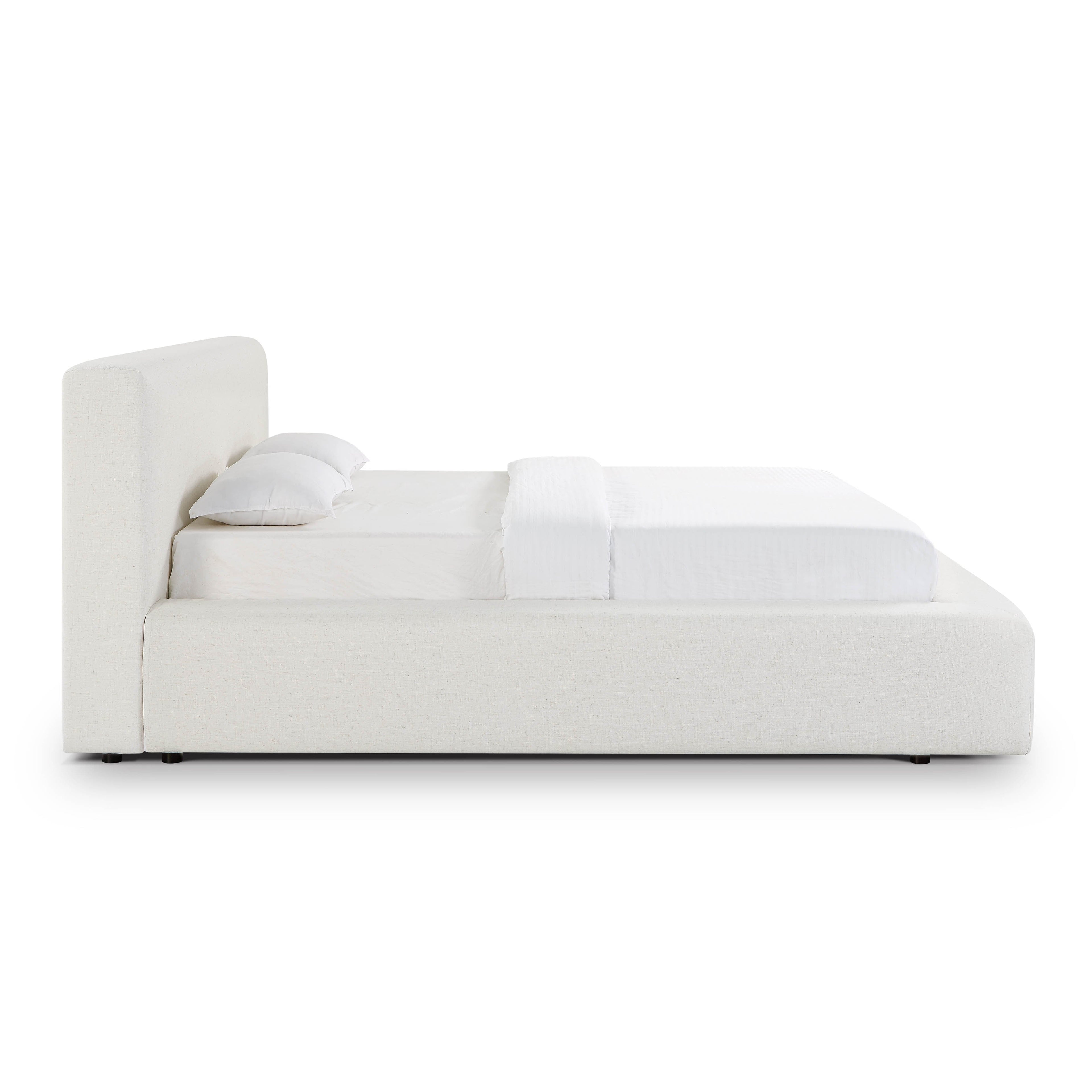 Meena Cream Upcycled Performance Linen Storage Bed