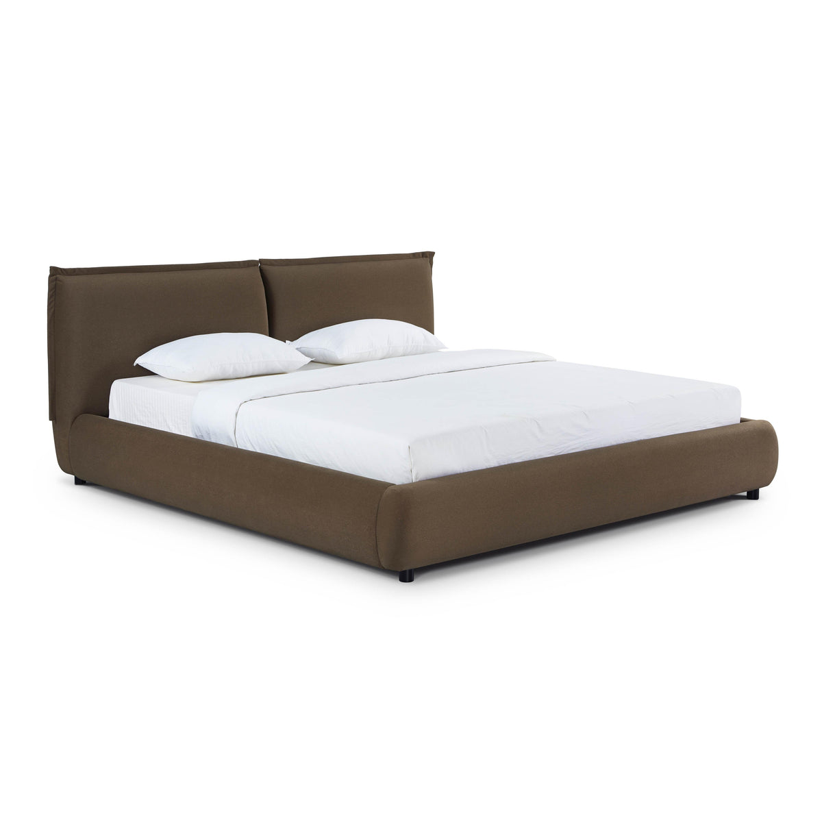 Mel Performance Faux Mohair Velvet Bed — Brown King