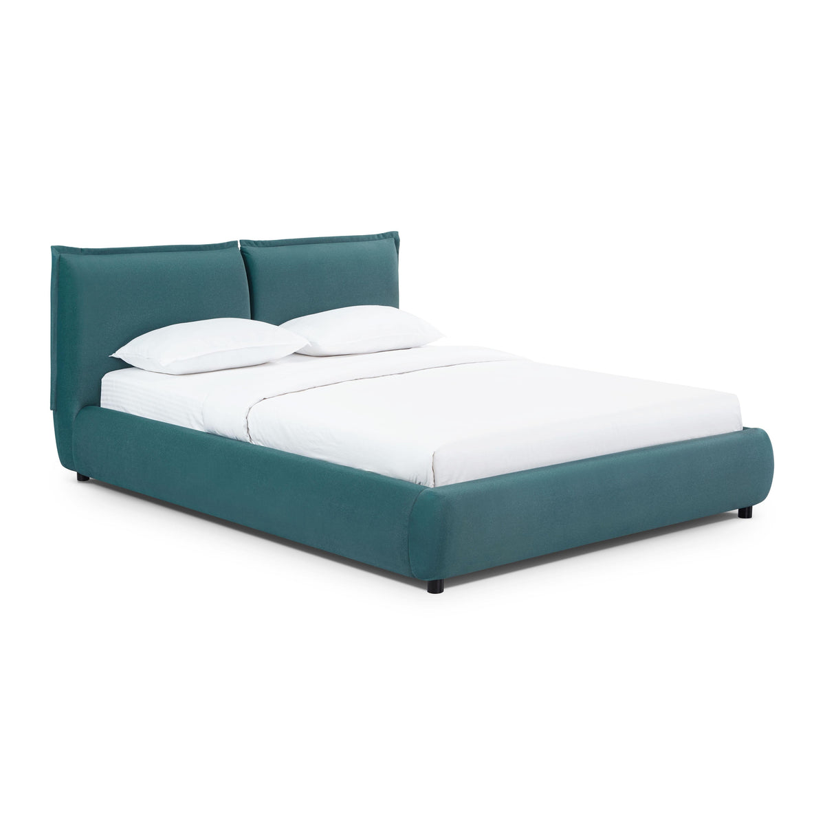 Mel Performance Faux Mohair Velvet Bed — Teal Queen