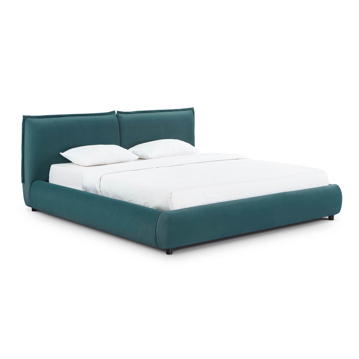 Mel Performance Faux Mohair Velvet Bed — Teal King