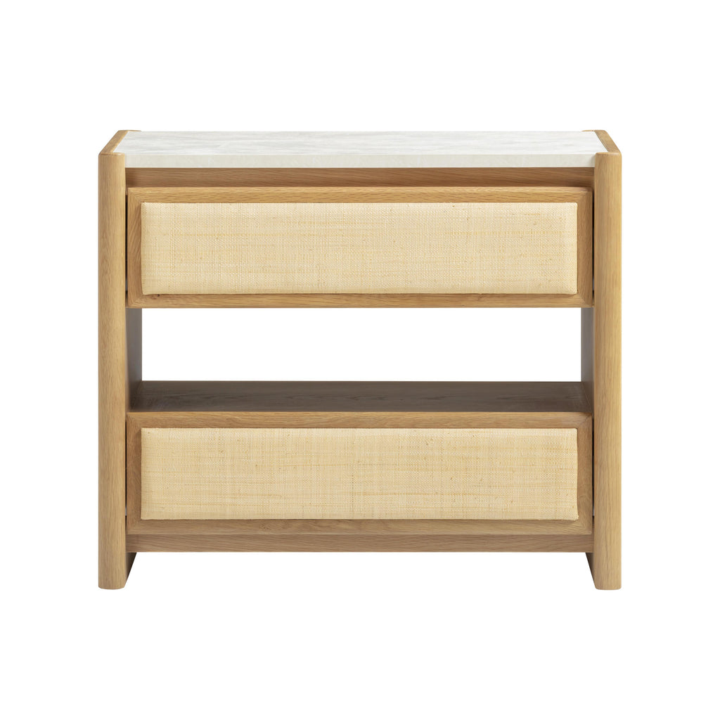 Paige 26" Natural Oak 2-Drawer Nightstand