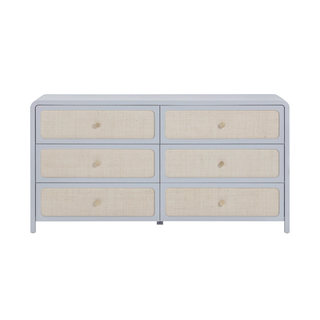 Patty 62" Rattan 6 Drawer Dresser
