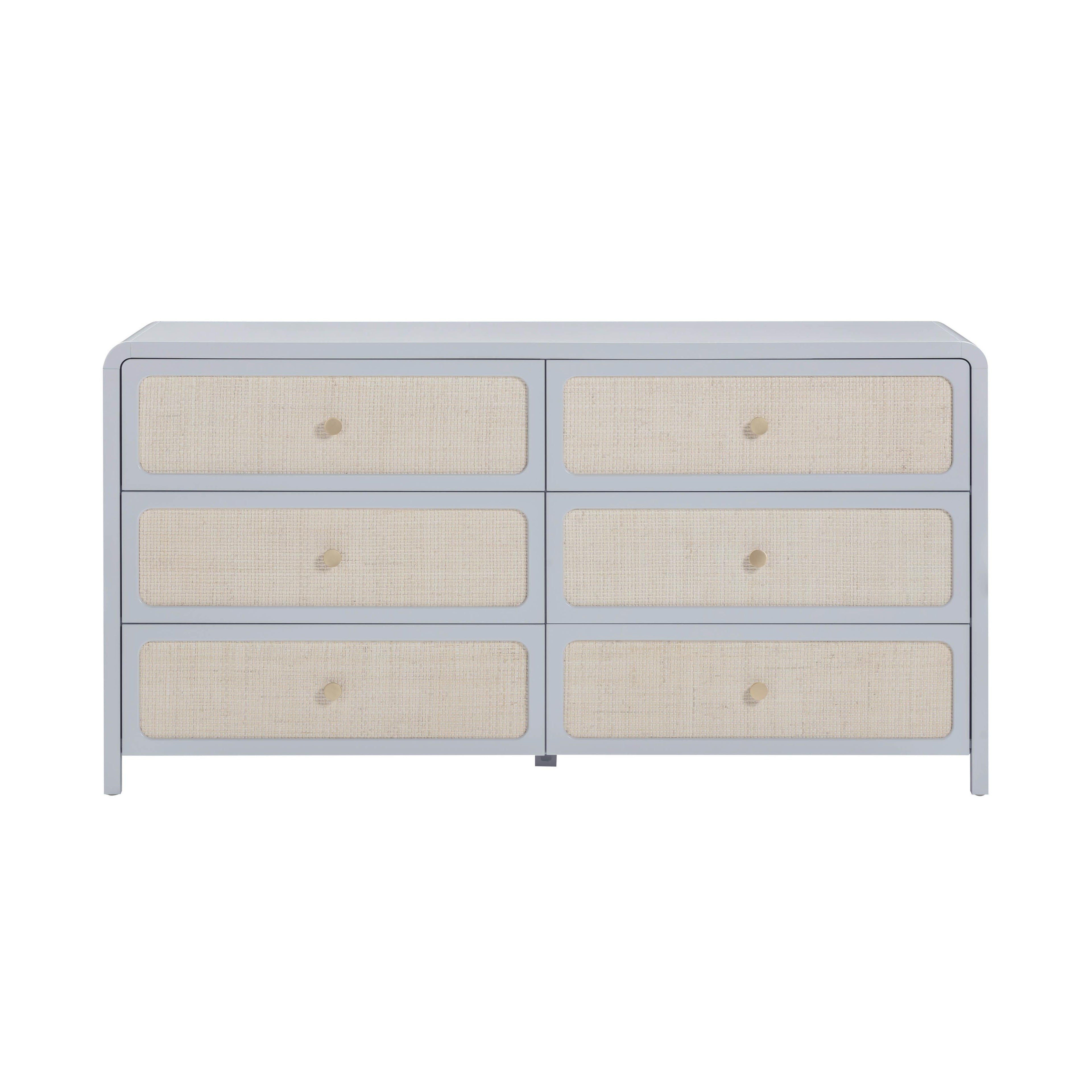 Patty 62" Rattan 6 Drawer Dresser