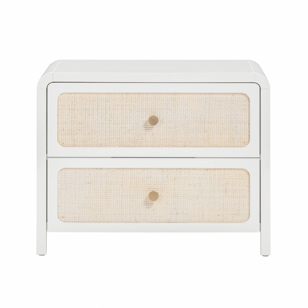 Patty 28" Rattan 2 Drawer Nightstand