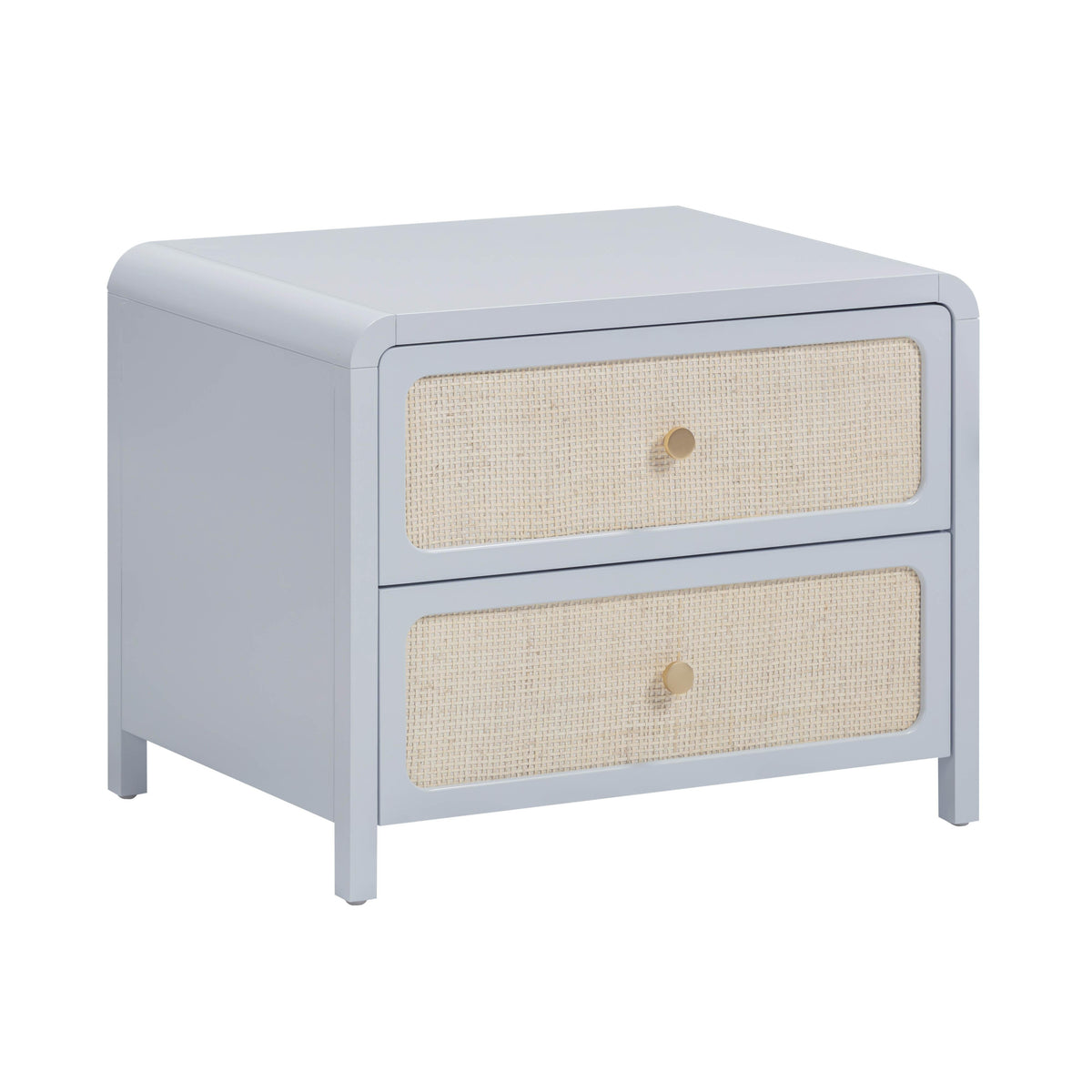 Patty 28" Rattan 2 Drawer Nightstand — Blue null